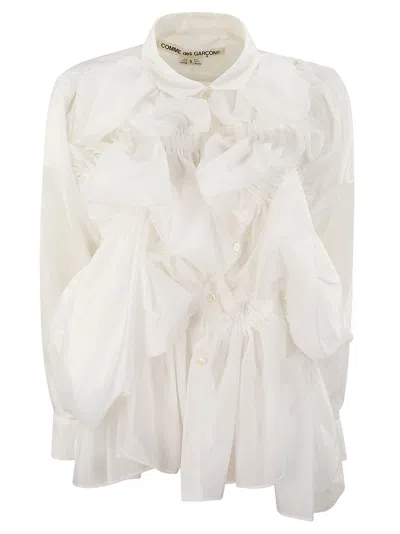 Comme Des Garçons White Appliqué Shirt