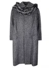 Comme Des Garçons Long Coat With Textured Fabric In Black