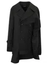 Comme Des Garçons Wool Double-breasted Coat In Black