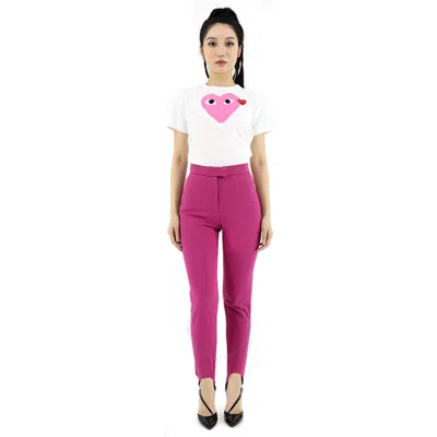 Comme Des Garçons Comme Des Garcons Ladies Double Heart Logo Short-sleve T-shirt In White