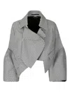 Comme Des Garçons Asymmetric Wool Jacket With Cropped Fit In Multi