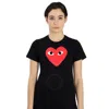 Comme Des Garçons Comme Des Garcons Ladies Short-sleeve Big Heart Print T-shirt In Black