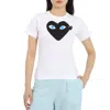 Comme Des Garçons Ladies Short-sleeve Hearts Print Cotton T-shirt In White