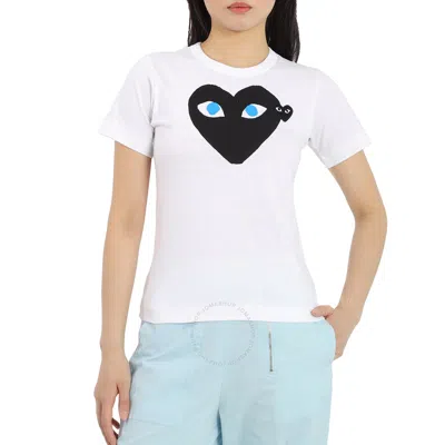 COMME DES GARÇONS COMME DES GARCONS LADIES SHORT-SLEEVE HEARTS PRINT COTTON T-SHIRT