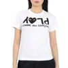 Comme Des Garçons Comme Des Garcons Ladies Short-sleeve Play Logo T-shirt In White