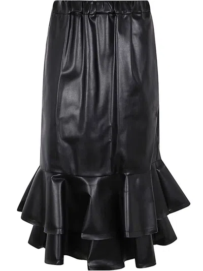 Comme Des Garçons Women's Leather Waistband Skirt In Black