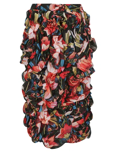 Comme Des Garçons Printed Long Skirt In Multicolour