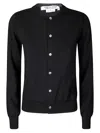 Comme Des Garçons Black Knit Cardigan With Contrasting Button Fastening In Black