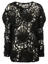 Comme Des Garçons Open Crochet Spider Web Knit Sweater In Black