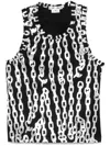 Comme Des Garçons Chain-link Print Tank Top In Black  