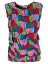 Comme Des Garçons Multicolor Ruched Tank Top In Multi