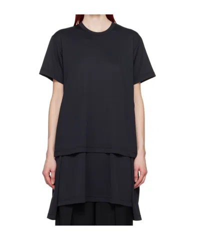 Comme Des Garçons Laminated Round Neck Dress In Black