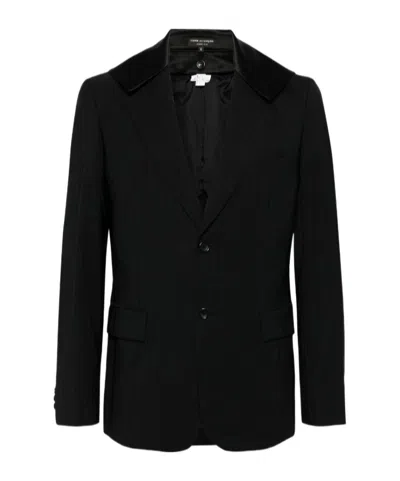 Comme Des Garçons Lapel Button Suit Jacket In Black