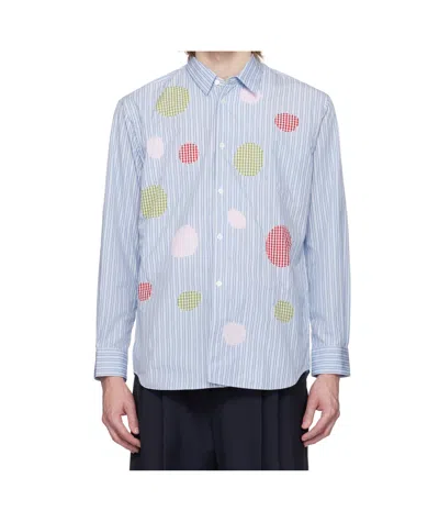 Comme Des Garçons Lapel Long Sleeve Shirt In White