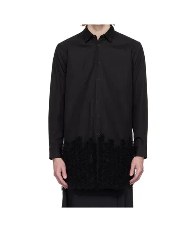 Comme Des Garçons Lapel Long Sleeve Shirt In Black