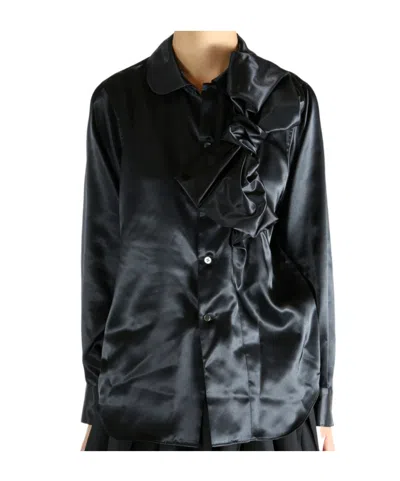 Comme Des Garçons Lapel Long-sleeved Shirt In Black