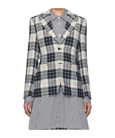 Comme Des Garçons Lapel Long-sleeved Suit Jacket In Gray