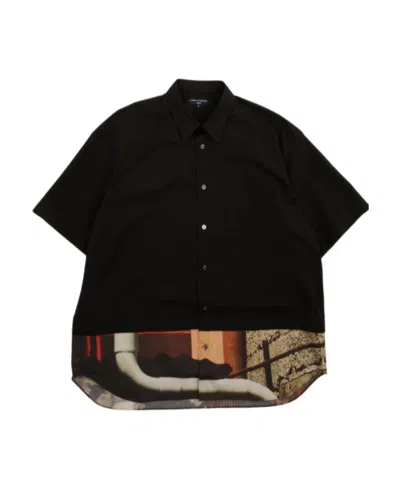 Comme Des Garçons Lapel Short-sleeved Shirt In Black