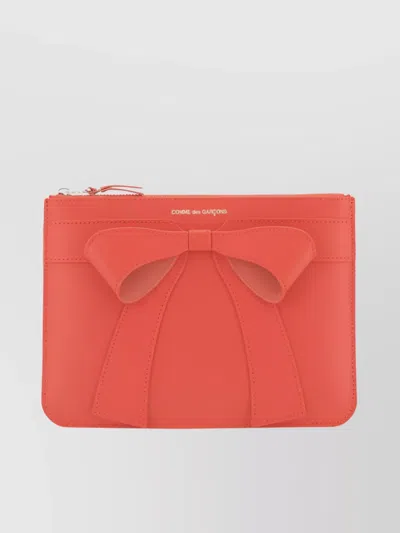 Comme Des Garçons Large Bow Coin Purse In Orange