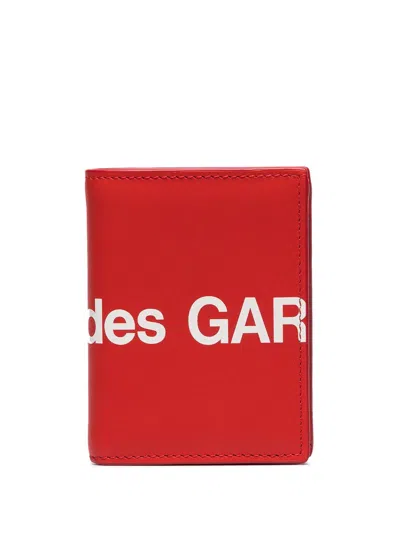 Comme Des Garçons Large Logo Print Wallet In Red