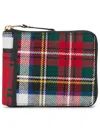 Comme Des Garçons Large Red Tartan Wallet In Red