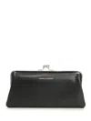 Comme Des Garçons Large Wallet With Kiss Closure Clutches Black In Black