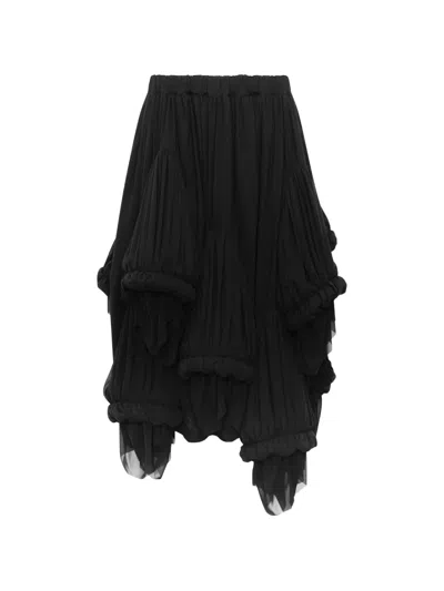 Comme Des Garçons Layered Asymmetric Skirt In Black
