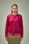 Comme Des Garçons Crewneck Knitwear With Long Sleeves And Sheer Fabric In Pink & Purple