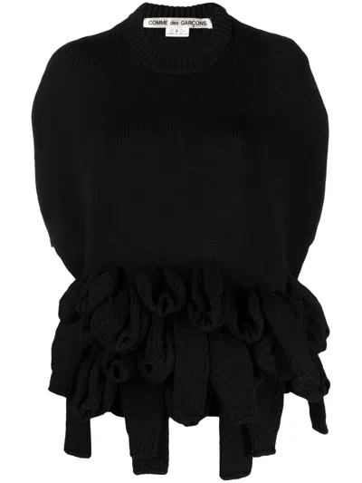Comme Des Garçons Layered-detail Crew-neck Jumper In Black