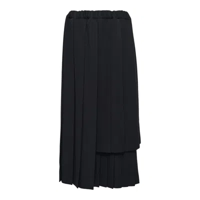 Comme Des Garçons Layered Pleated Skirt In Black
