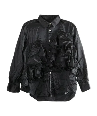 Comme Des Garçons Layered Ruffled Blouse In Black