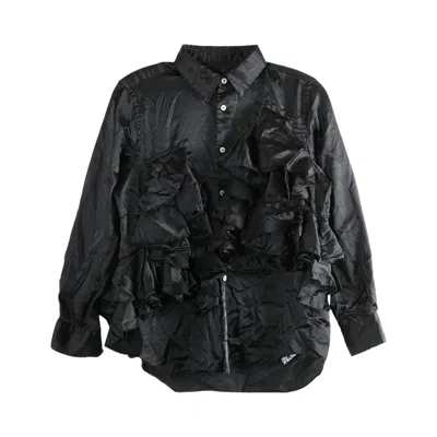 Pre-owned Comme Des Garçons Layered Ruffled Blouse 'black' | Women's Size M
