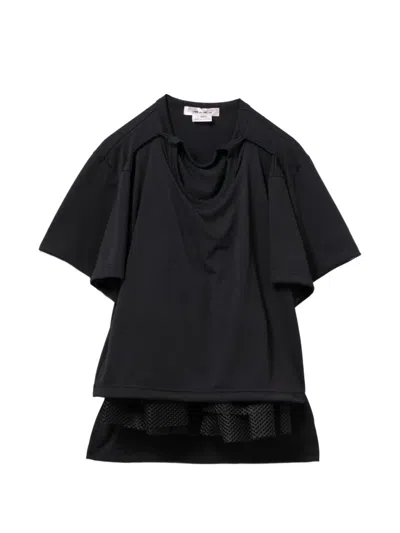Comme Des Garçons Layered Short-sleeve T-shirt In Black