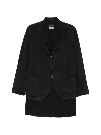 Comme Des Garçons Layered Single-breasted Blazer In Black