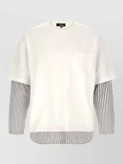 Comme Des Garçons White Shirt Insert T-shirt In Neutral