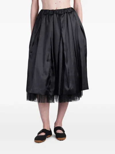 Comme Des Garçons Layered Tulle Skirt In Black