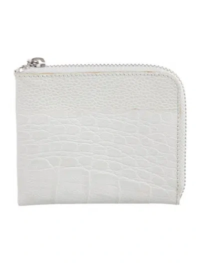 Pre-owned Comme Des Garçons Leather Animal Print Coin Pouch In Grey