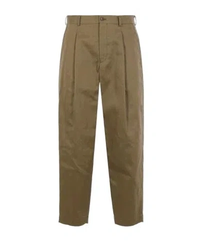 Comme Des Garçons Leather Belt Loop Casual Pants In Green