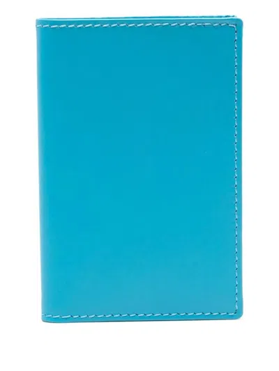 Comme Des Garçons Leather Bi-fold Classic Bill Wallet Accessories In Blue