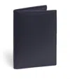 Comme Des Garçons Leather Bifold Card Holder In Navy