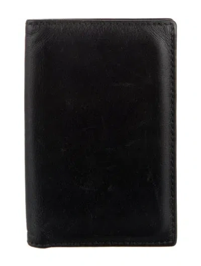 Pre-owned Comme Des Garçons Leather Bifold Wallet In Black