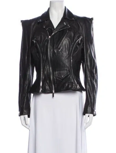 Pre-owned Comme Des Garçons Leather Biker Jacket In Black