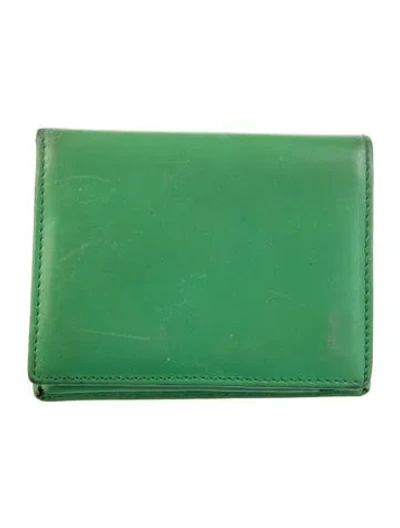 Pre-owned Comme Des Garçons Leather Card Holder In Green