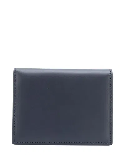 Comme Des Garçons Leather Cardholder In Blue