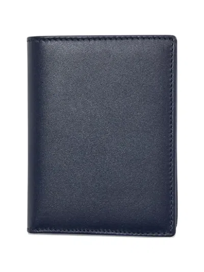 Comme Des Garçons Leather Cardholder In Blue