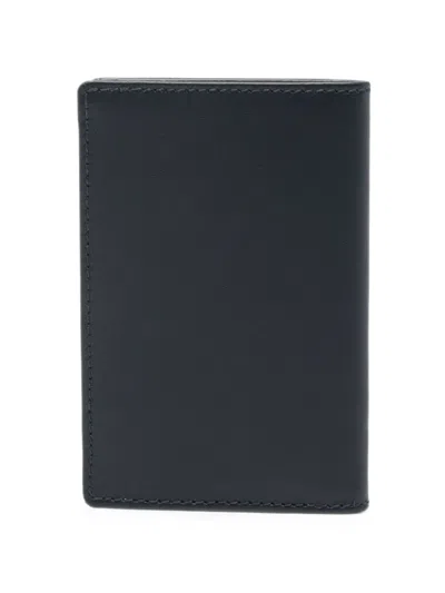 Comme Des Garçons Leather Cardholder In Blue