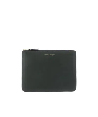 Comme Des Garçons Leather Clutch Bag In Green
