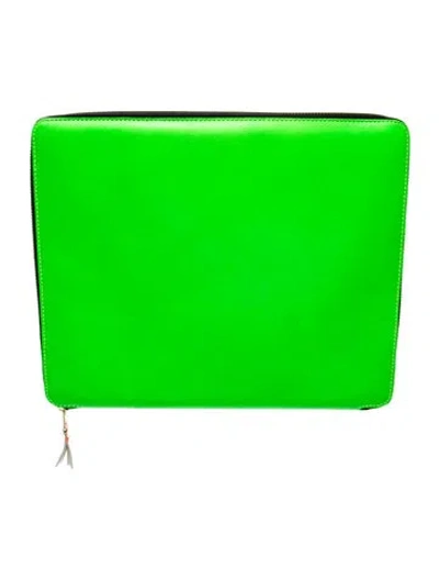 Pre-owned Comme Des Garçons Leather Clutch In Blue/green