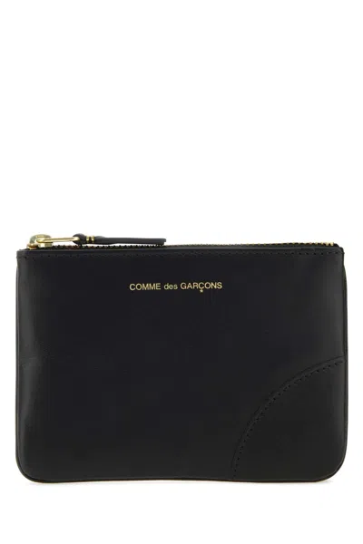 Comme Des Garçons Leather Coin Case Wallet In Black
