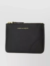 COMME DES GARÇONS LEATHER COIN CASE WITH LOGO AND ZIP